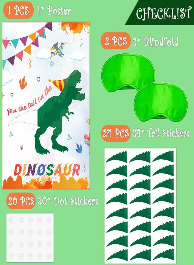 T-Antrix Pin The Tail on The Dinosaur Game -Dinosaur Party Games for Kids Boys with 21'' x 28'' Poster, Reusable Tails Party Supplies for Kids Girls Birthday Party Favor Sets - Image 4